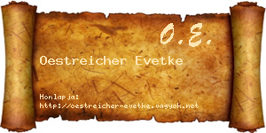 Oestreicher Evetke névjegykártya